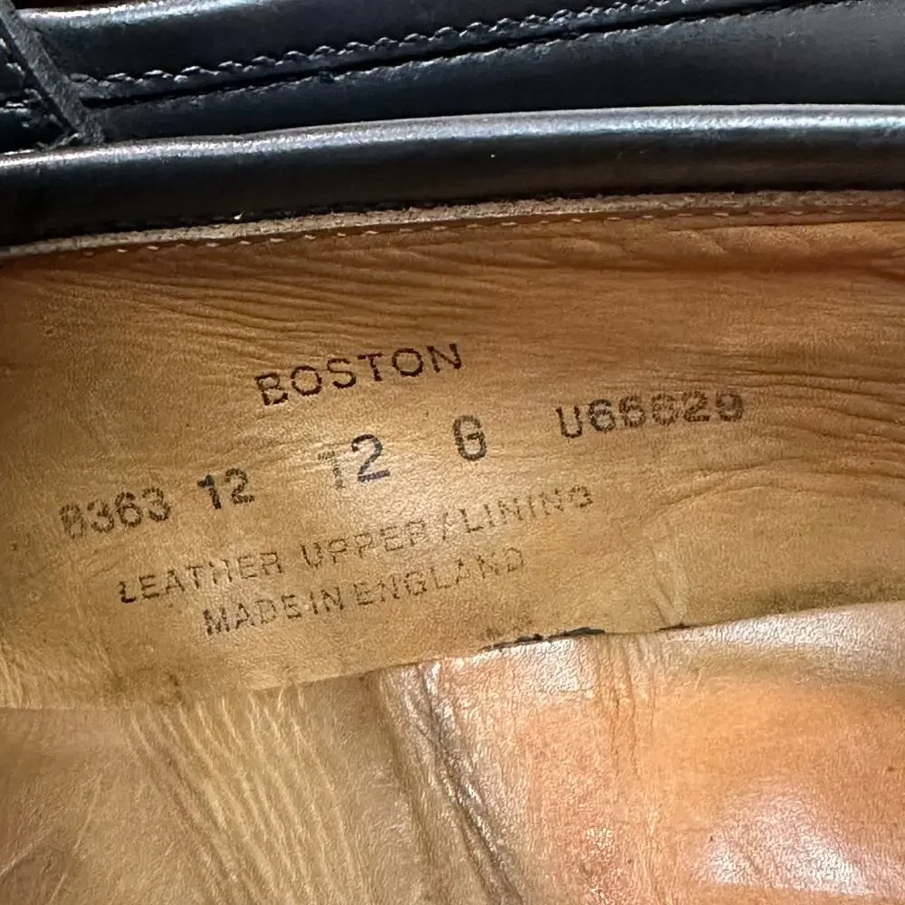 FULLY RESOLED Crockett & Jones Boston Black Calf Penny Loafer UK 12 G US 13 EE